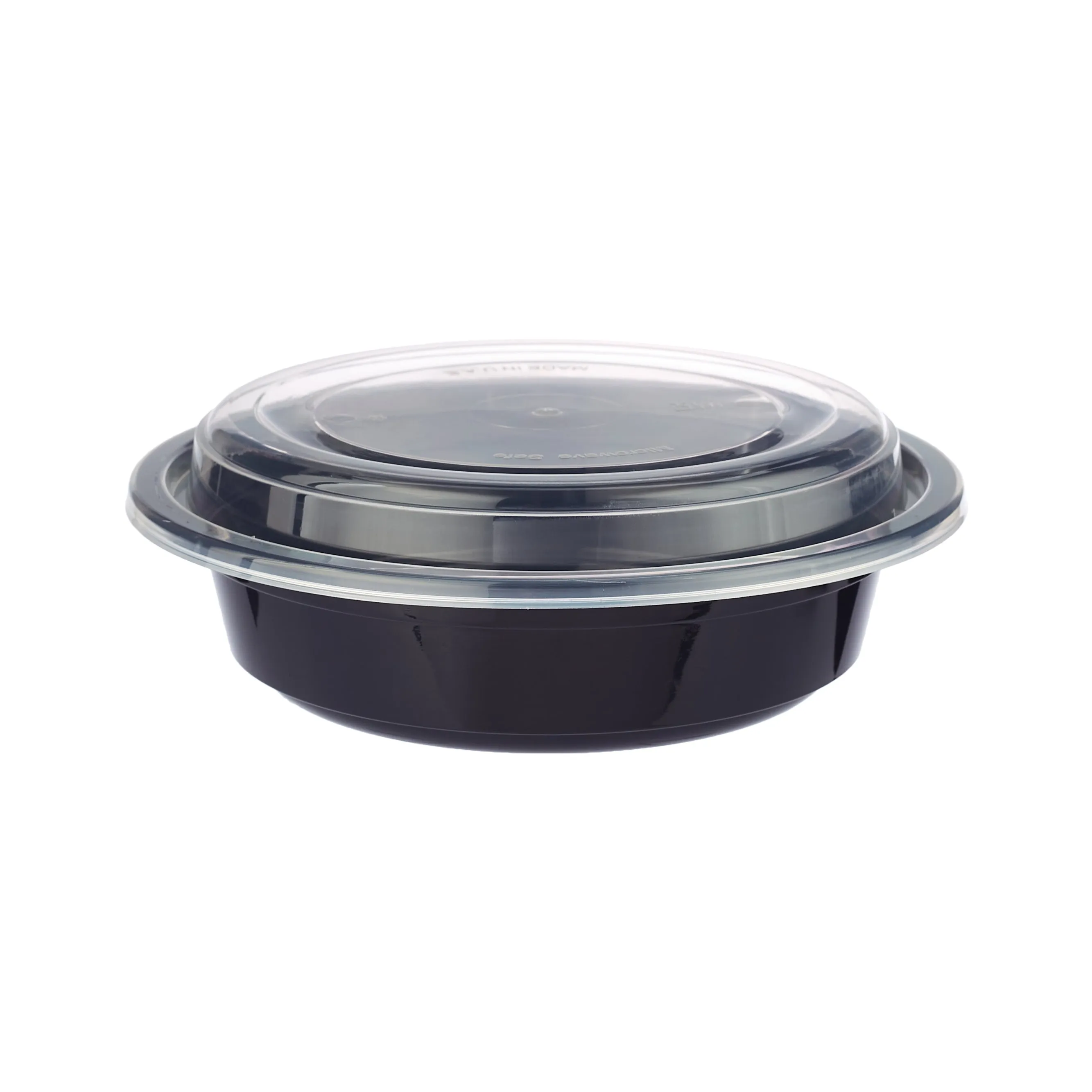 125 Pieces Black Base Round Container With Lid