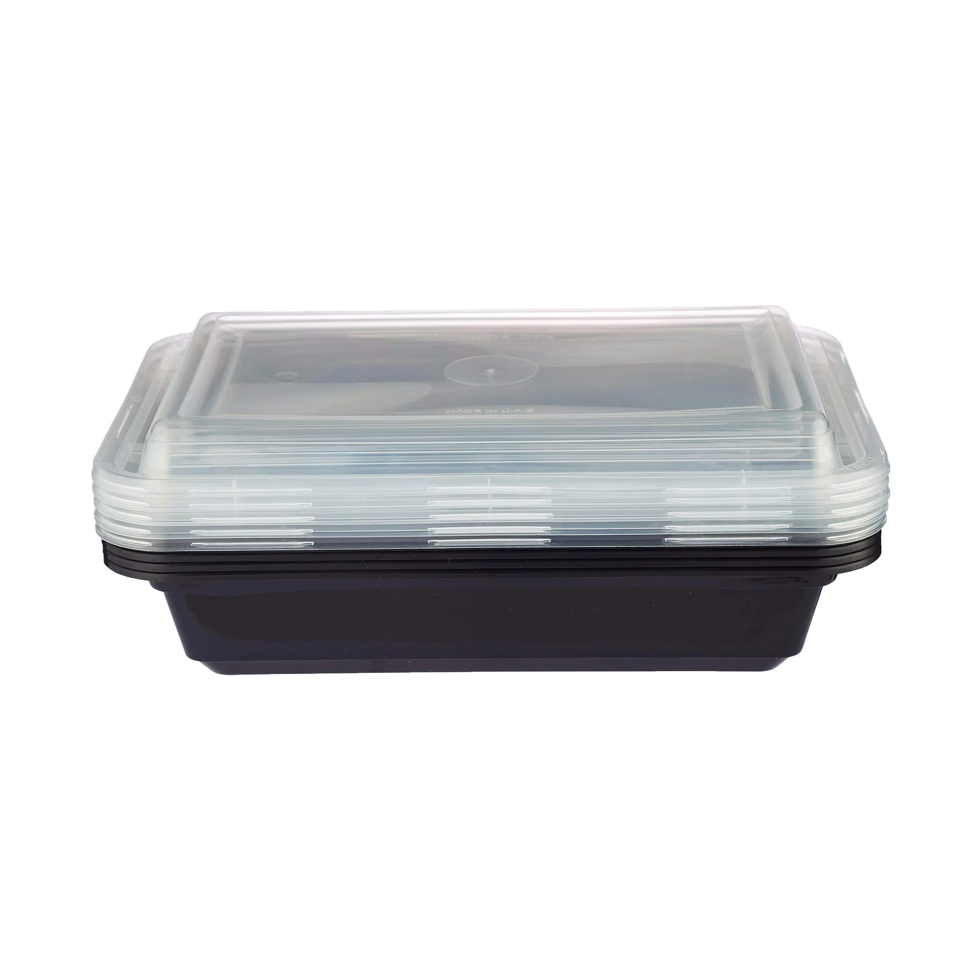 300 Pieces Black Base Rectangular Container 28 Oz