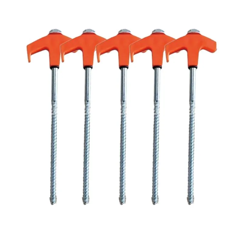 8" Screw-in Tent Stakes Ground Anchors(5PCS)