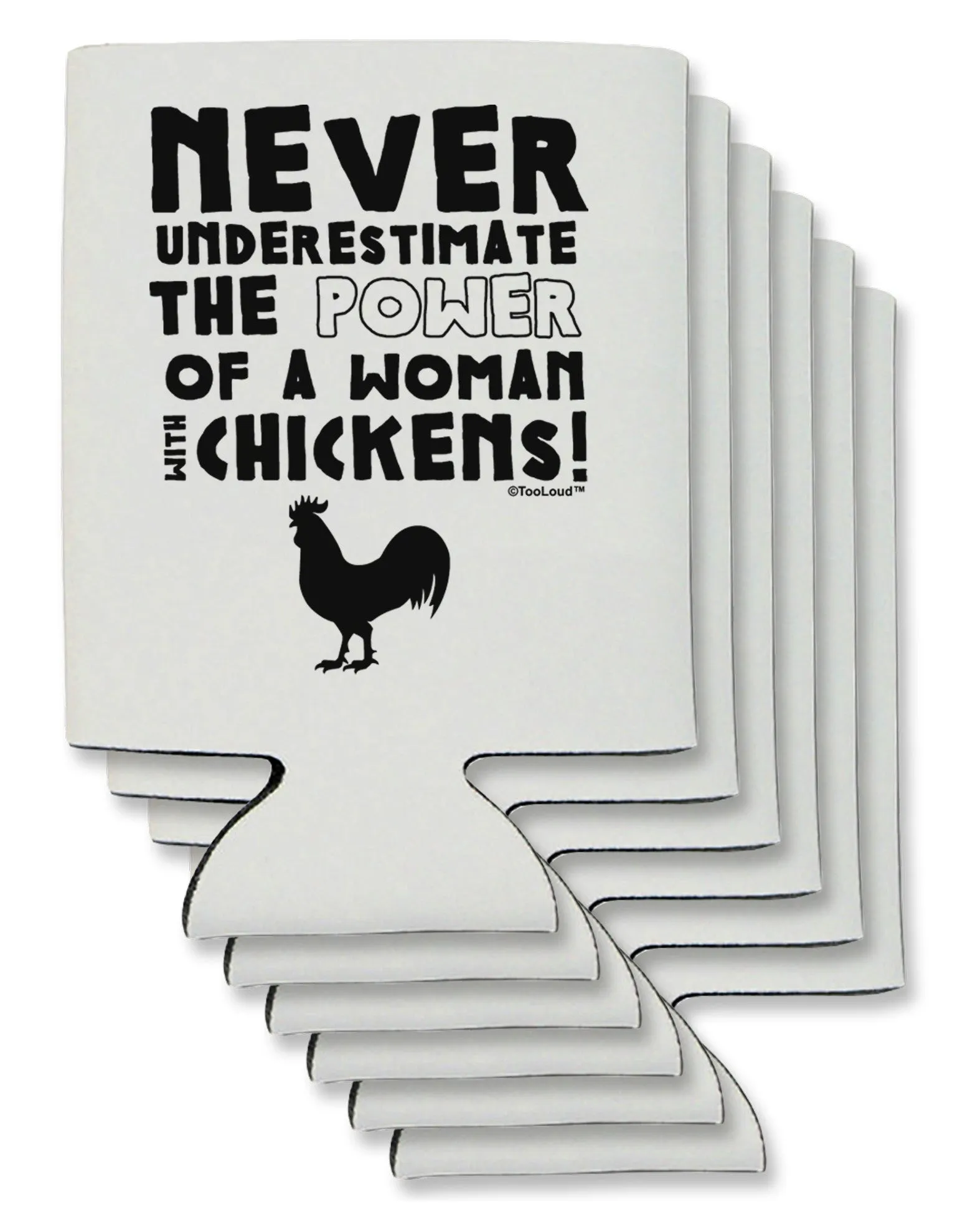 A Woman With Chickens Can / Bottle Insulator Coolers by TooLoud