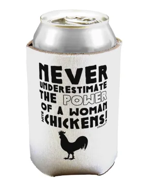 A Woman With Chickens Can / Bottle Insulator Coolers by TooLoud