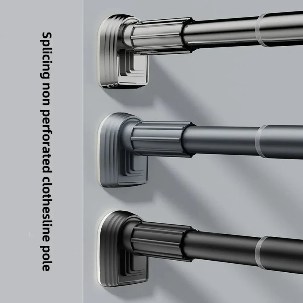 Adjustable Stainless Steel Shower Curtain Rod | Clothes Drying Rack | No-Drill Telescopic Pole