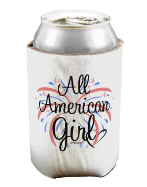 All American Girl - Fireworks and Heart Can / Bottle Insulator Coolers by TooLoud