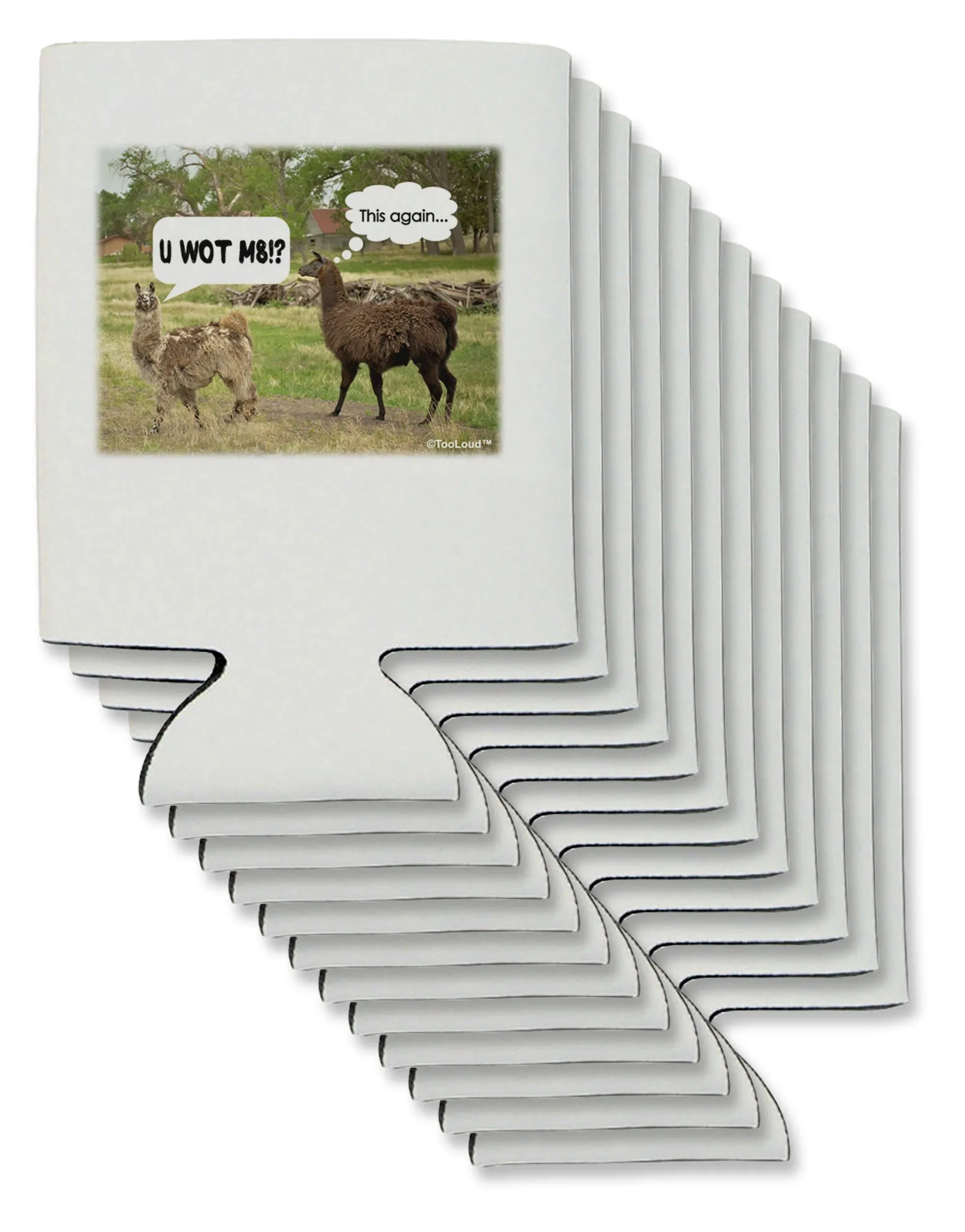 Angry Standing Llamas Can / Bottle Insulator Coolers by TooLoud