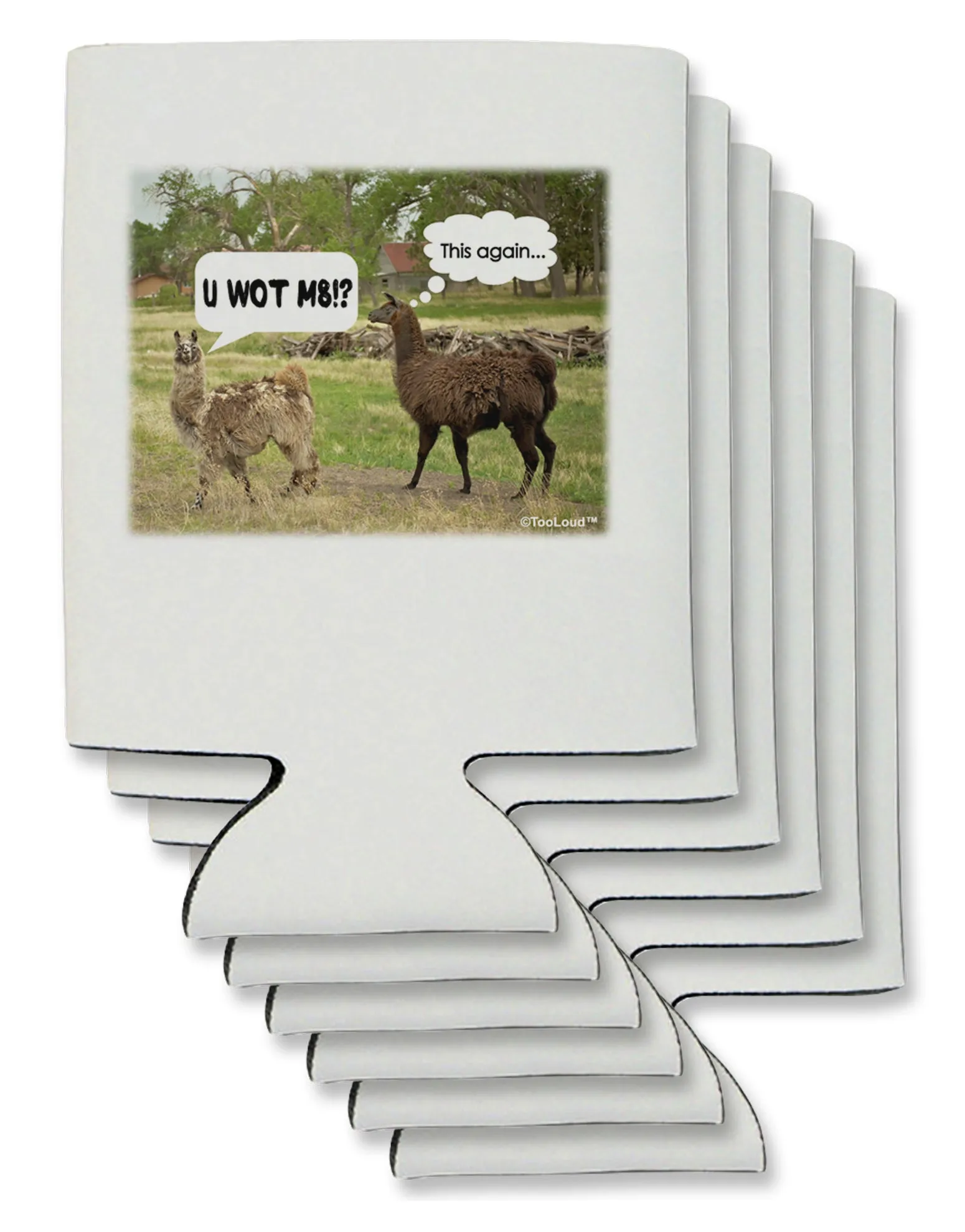 Angry Standing Llamas Can / Bottle Insulator Coolers by TooLoud