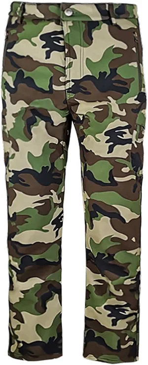 Fleece Men Camo Pants Straight Leg Tactical Pant Outdoor Cargo Pants Winter Windbreaker Pants Waterproof Hiking Pant