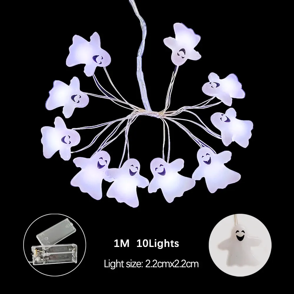Halloween LED String Lights Pumpkin Ghost Bat String Lamp Hanging Ornament for Home Bar