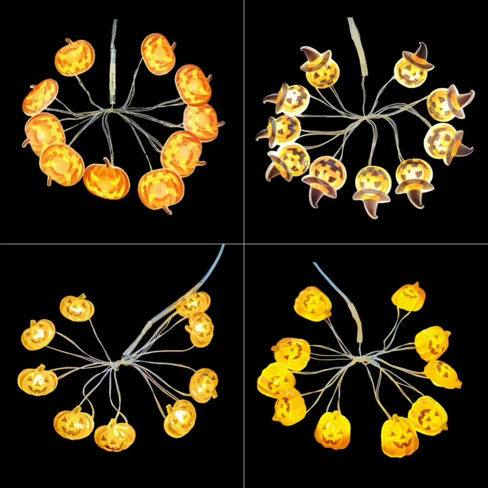 Halloween LED String Lights Pumpkin Ghost Bat String Lamp Hanging Ornament for Home Bar