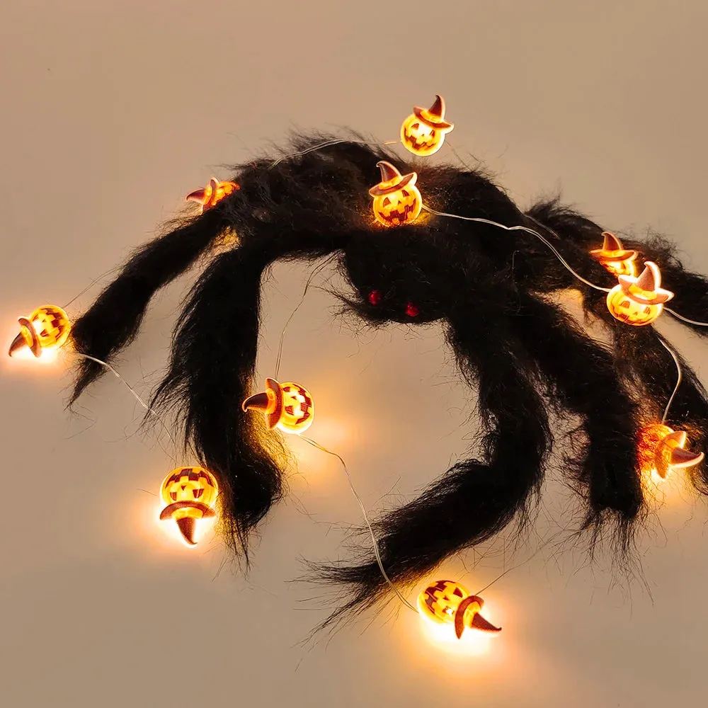 Halloween LED String Lights Pumpkin Ghost Bat String Lamp Hanging Ornament for Home Bar