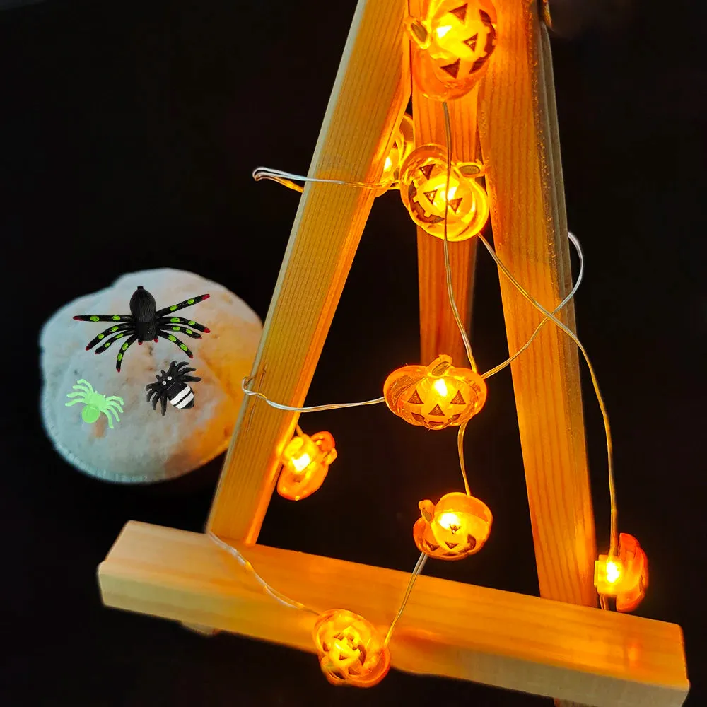 Halloween LED String Lights Pumpkin Ghost Bat String Lamp Hanging Ornament for Home Bar
