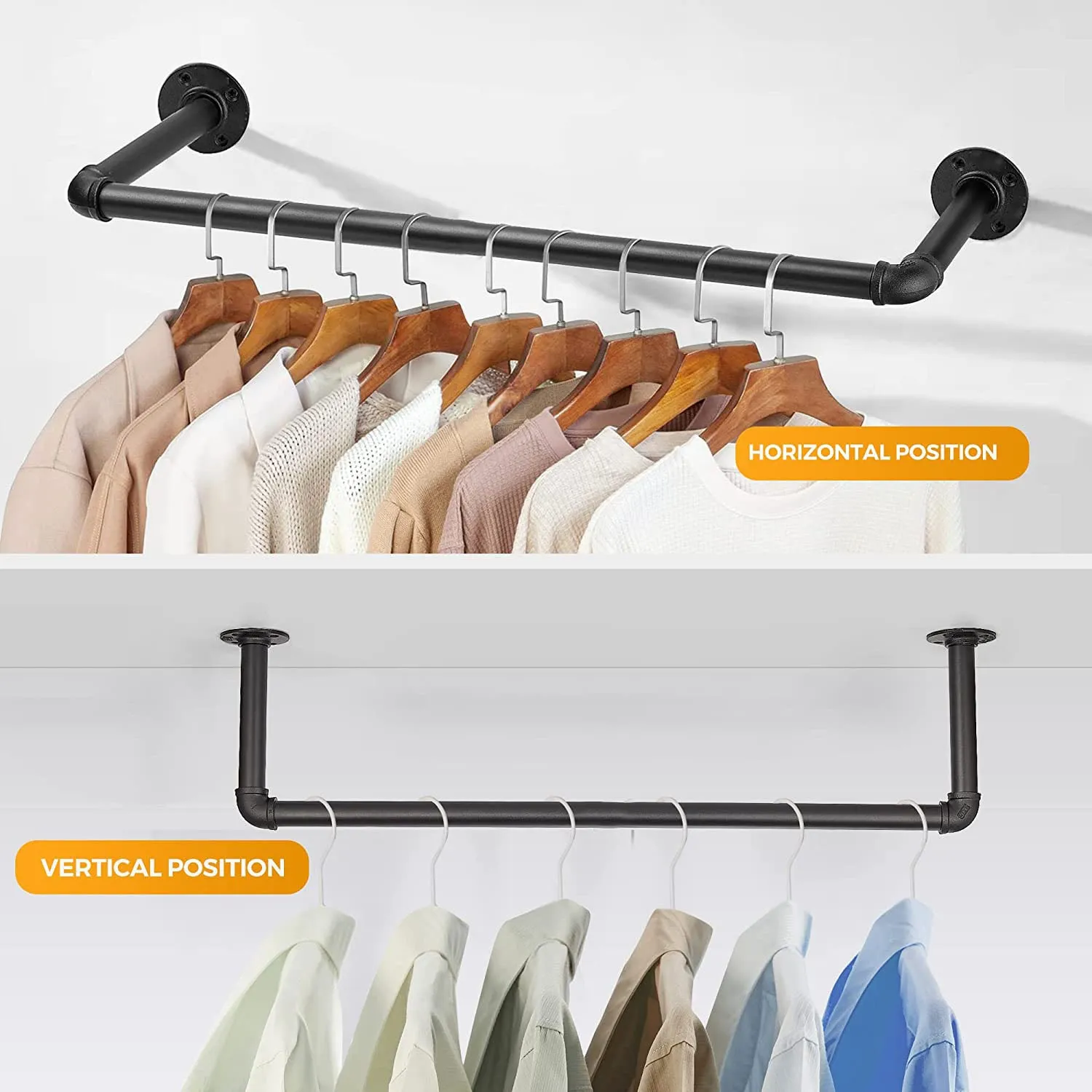 Industrial Pipe Clothes Rack-110CM