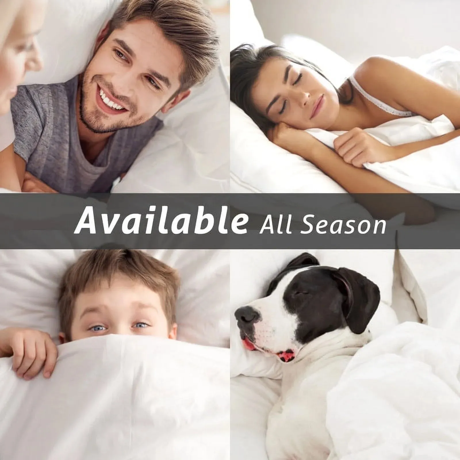 JUSTLET Luxury Solid Down Alternative Machine Washable Gray Comforters, California King