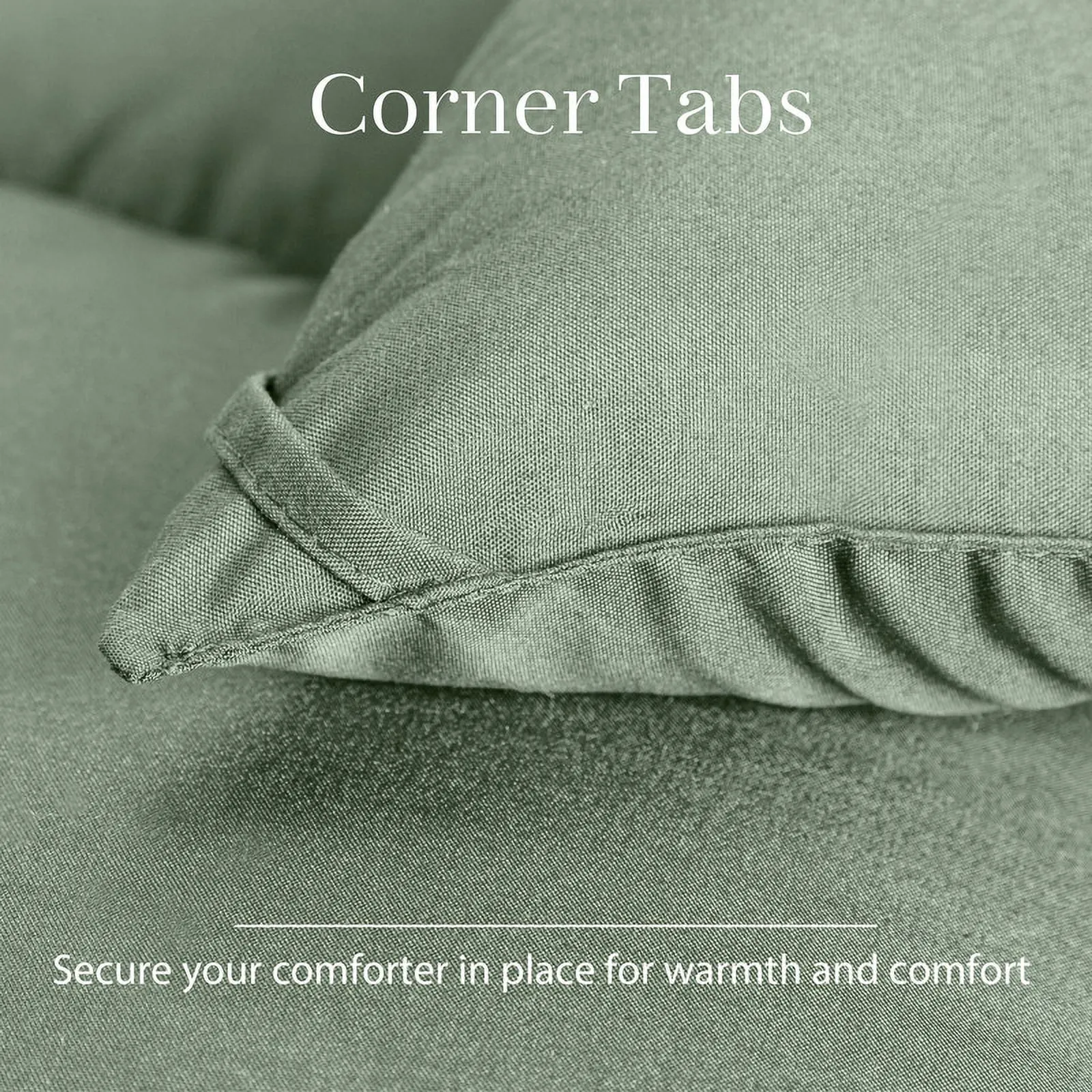 JUSTLET Luxury Solid Down Alternative Machine Washable Sage Green Comforters, Twin