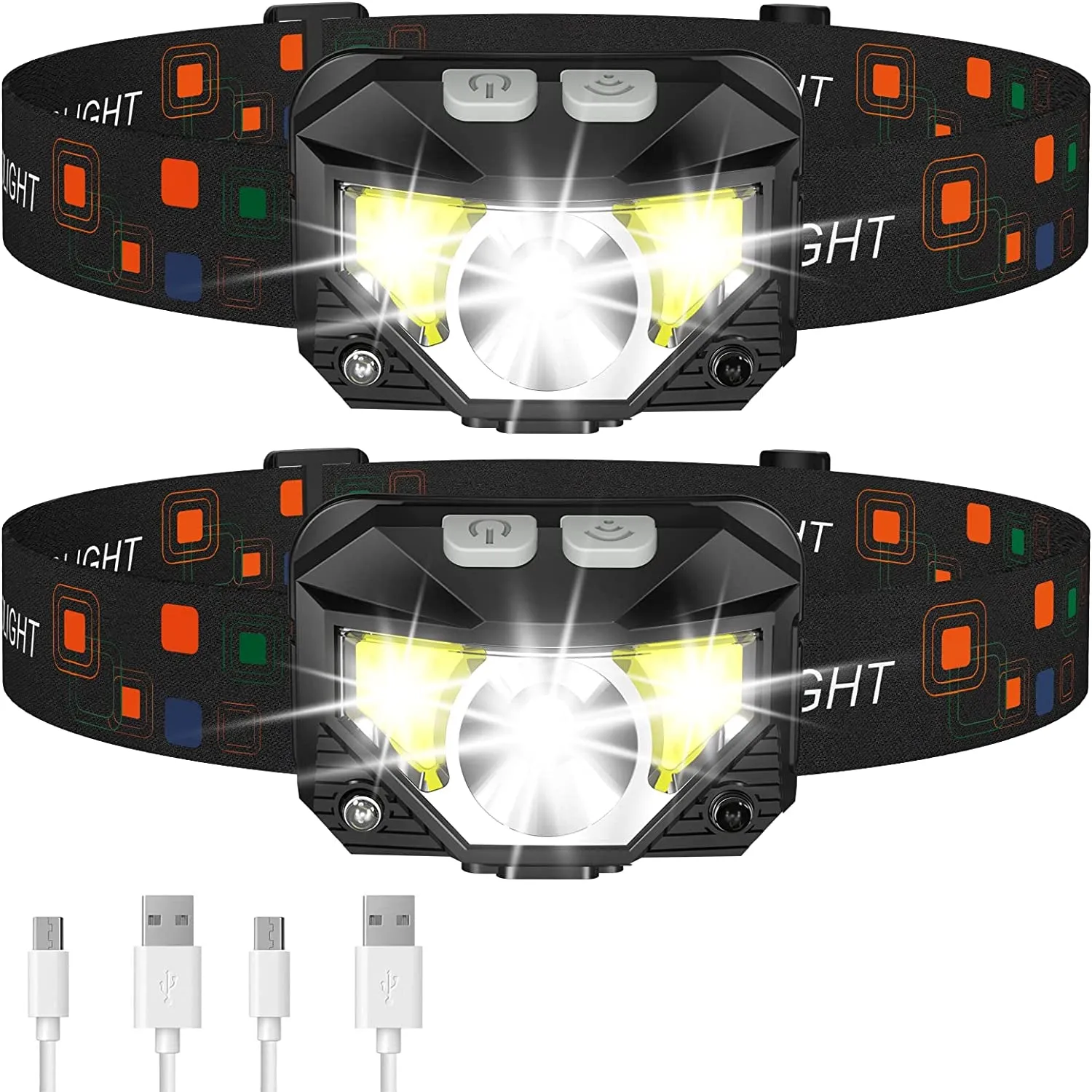 LHKNL 1200 Lumen Ultra-Light Bright LED Rechargeable Headlight
