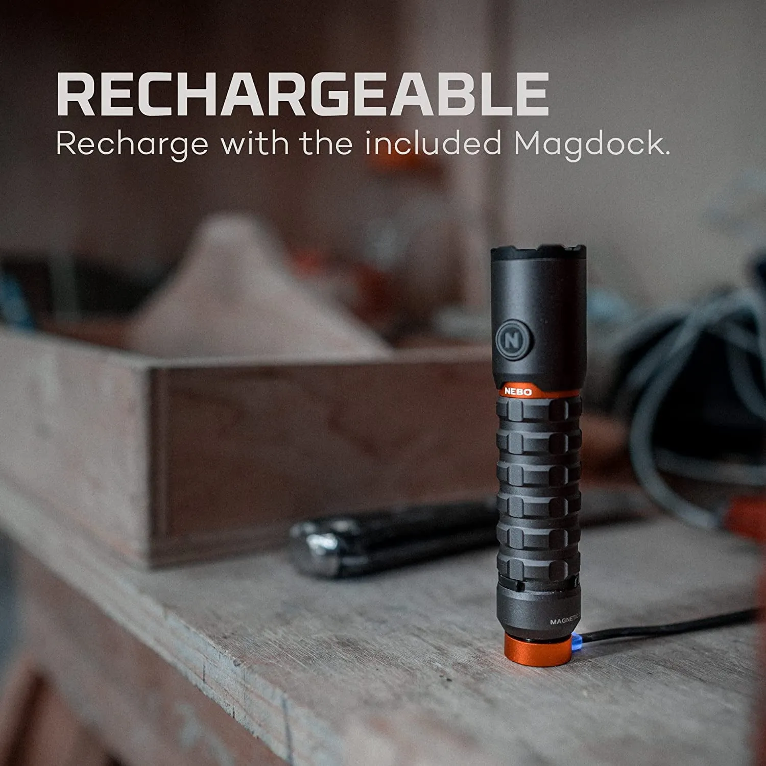 NEBO Redline Torchy 2K, 2000 Lumen Pocket, Rechargeable LED, Water & Impact Resistant Flashlight for EDC with Smart Power Control, Power Memory Recall