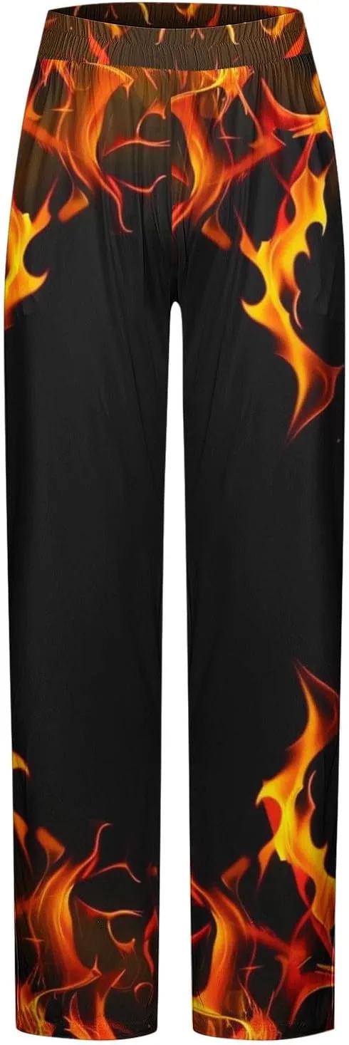 Plaid Mens Casual Pants Fashion Print Trousers Baggy Lightweight Pajama Pants Straight Leg Soft Loungewear Pant