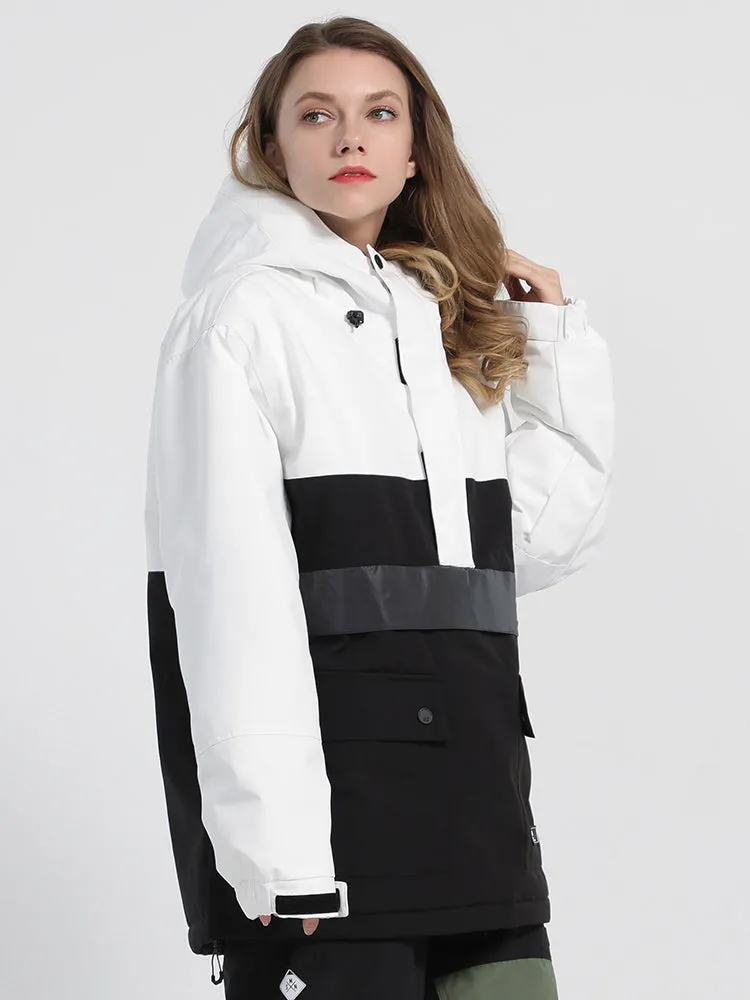 Unisex Warm And Waterproof Luminous Double Board Veneer Color Matching Snow Jacket