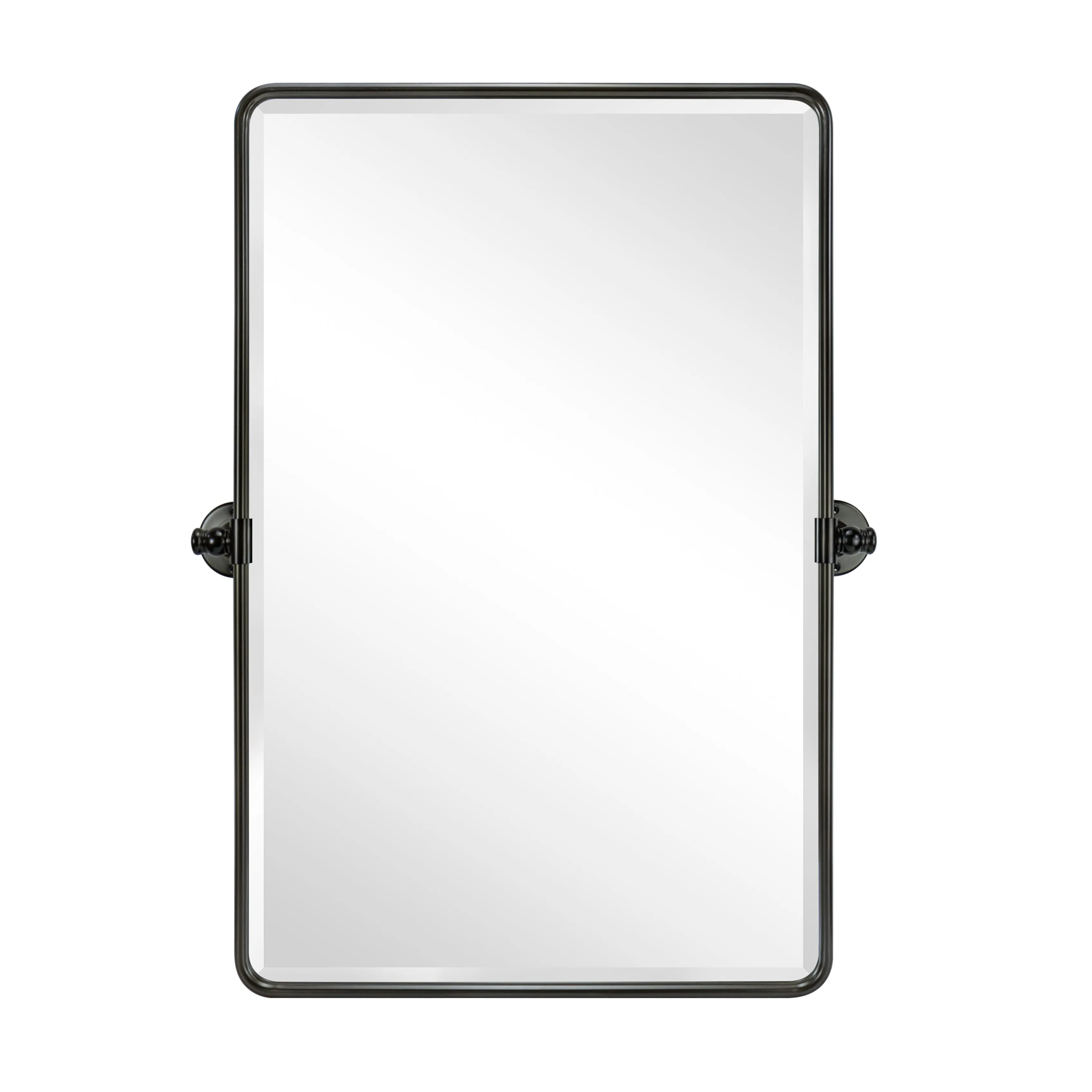 Woodvale Rectangular Pivoting Mirror Tilt Mirror for Bathroom Swivel Metal Framed Rectangle Wall Mounted Bathroom Vanity Mirror